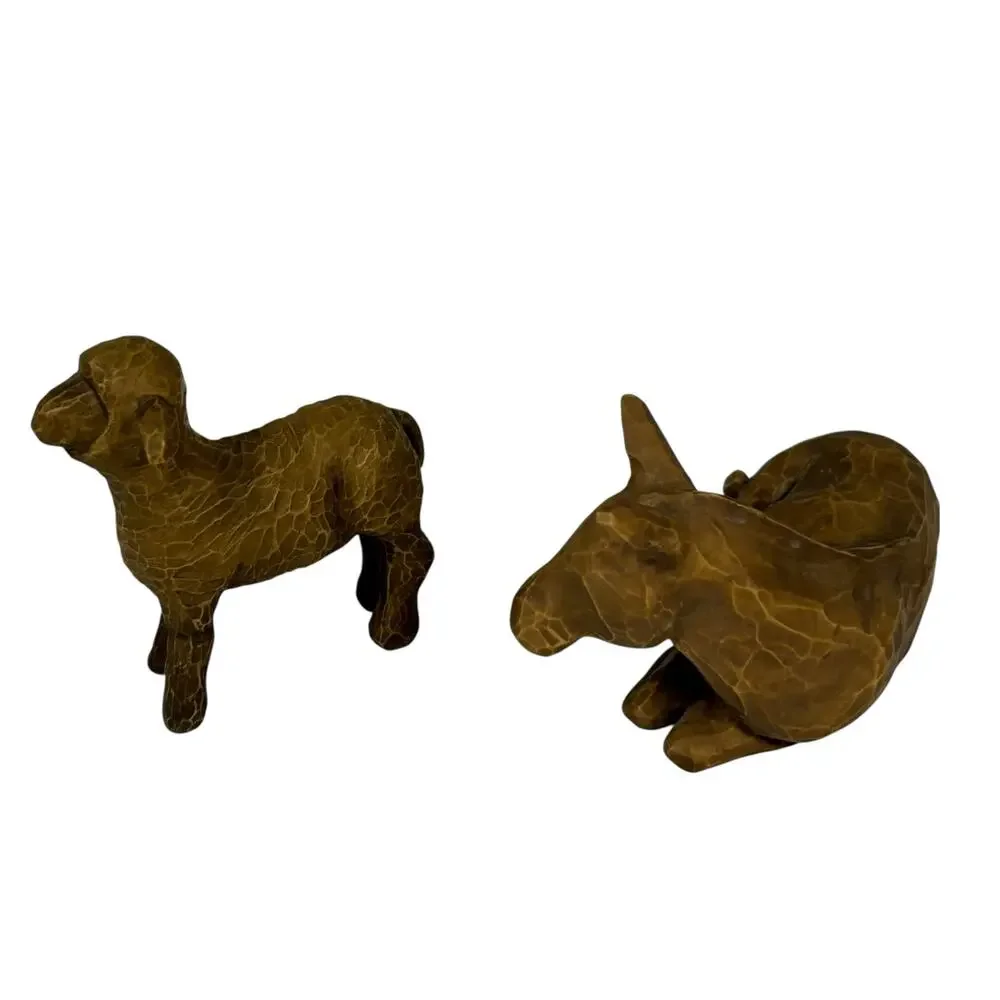 Willow Tree Susan Lordi Vintage Nativity Scene Animals Sheep Donkey Figurines